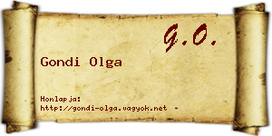 Gondi Olga névjegykártya